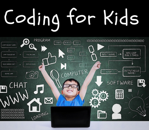 excited boy in front of computer
